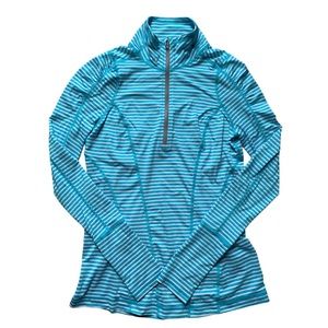 Zella Blue & White Quarter Zip Athletic Top XS